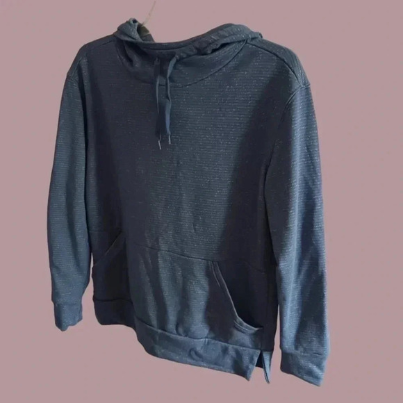 Champion pullover hoodie front high neck blue color size Small - Picture 9 of 10